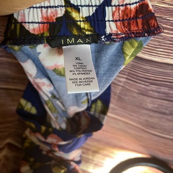 Iman Flowered Stretchable Pants. Size X-Large. - Picture 3 of 4